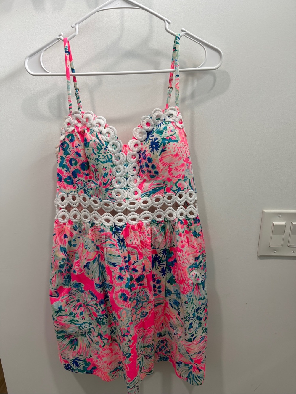 Lilly Pulitzer Pink and Blue Floral Dress Size 6